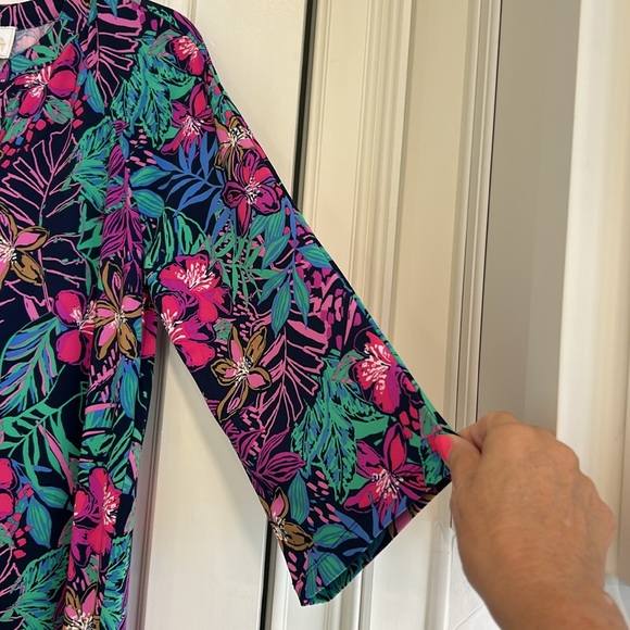 Pappagallo Navy Multi Tunic Polyester Work or Casual Dress sz.S NWT - Picture 6 of 9